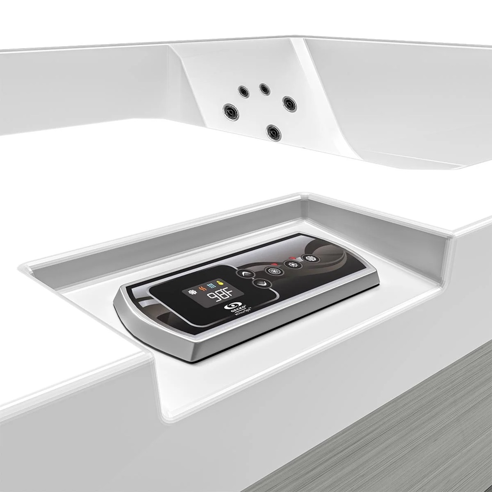 4 Minispa idromassaggio 25 getti 210x180 cm con riscaldatore 3 posti cromoterapia MI071