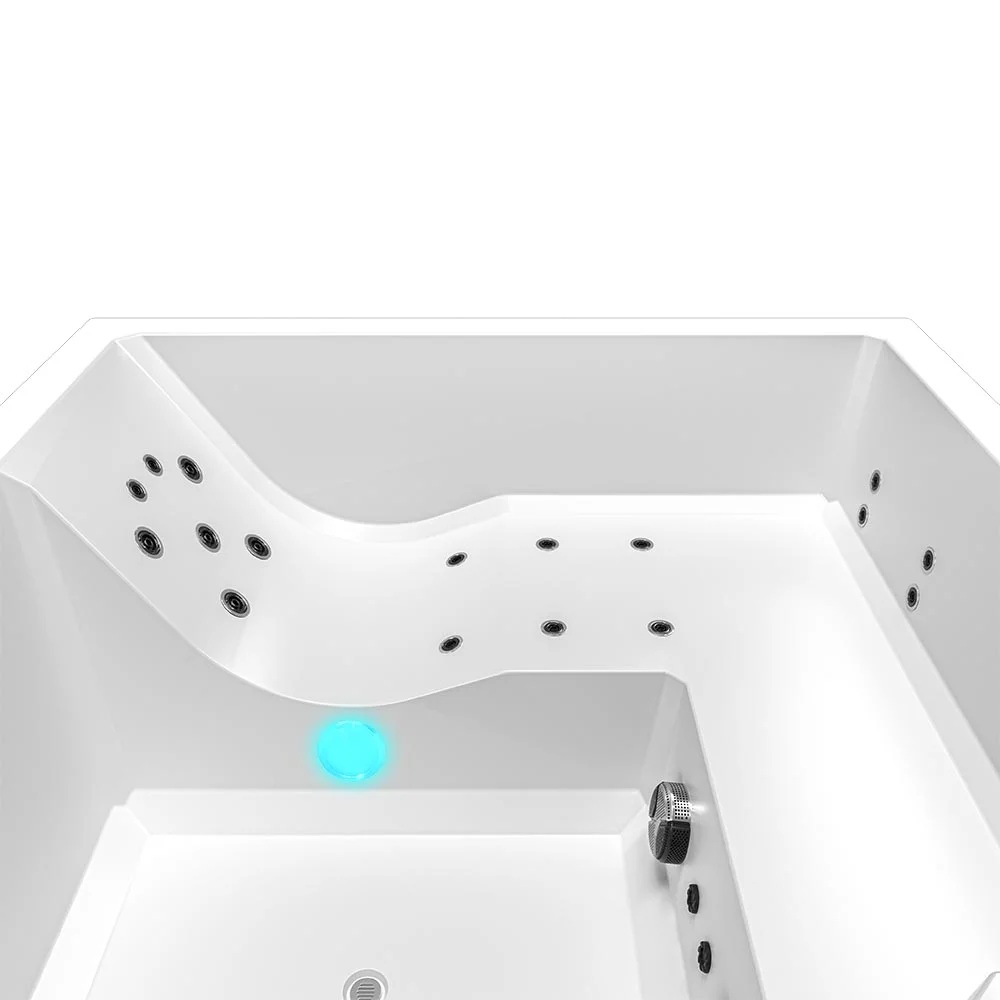 5 Minispa idromassaggio 25 getti 210x180 cm con riscaldatore 3 posti cromoterapia MI071