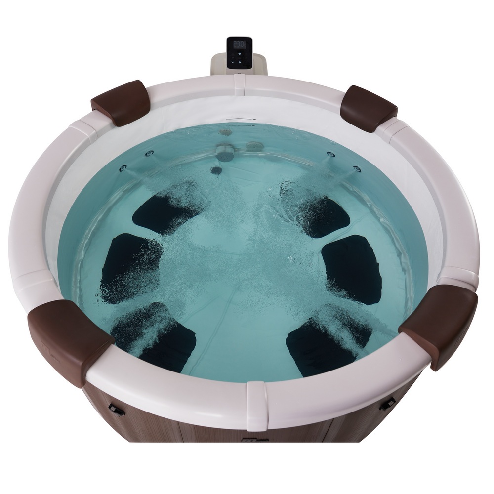 6 Minispa idromassaggio 6 posti 138 getti 182 cm color grigia o marrone MI075