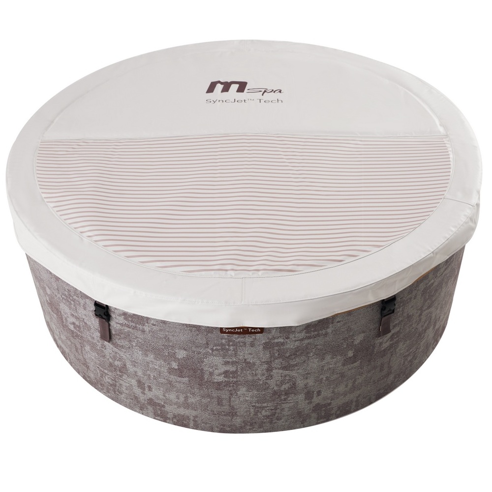 6 Minispa idromassaggio effetto textile rotonda 180 cm 136 getti cromoterapia e riscaldatore MI076