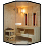 Sauna combinata infrarossi finlandese angolare 150x150 cm 2-3 posti SA108