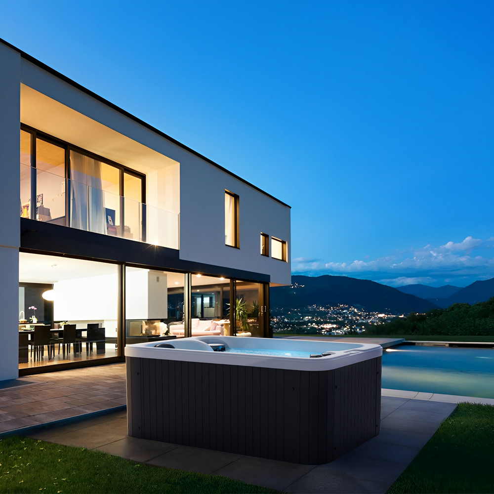 8 Minispa idromassaggio 21 getti 175x115 cm 2 posti con led cromoterapia e riscaldatore MI073