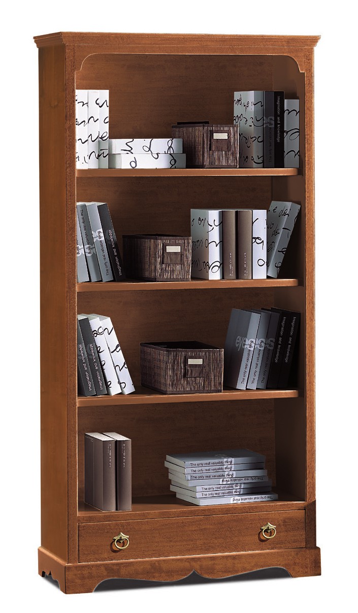 Gaia library model furniture in matte white and glossy walnut color in different versions and models classic modern design