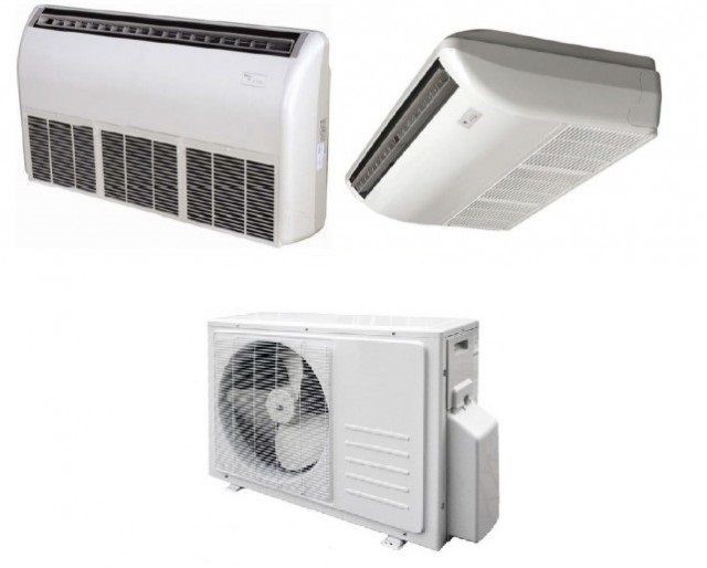 Single-phase or three-phase multifunction air conditioner wall-mounted ceiling installation on-off inverter from 9000 to 60000 BTUs
