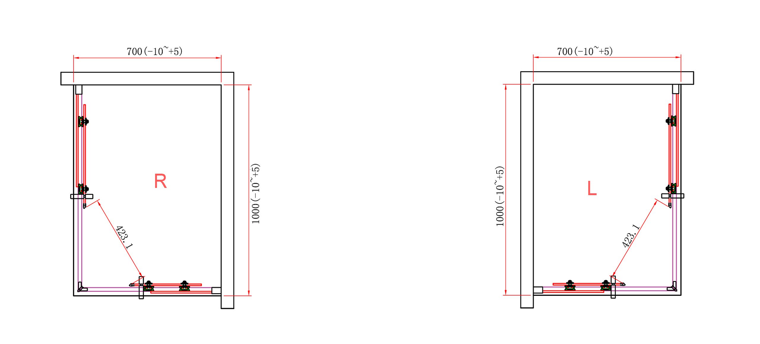 Shower enclosure 8mm H190 cm smoked opaque clear glass in different sizes B08