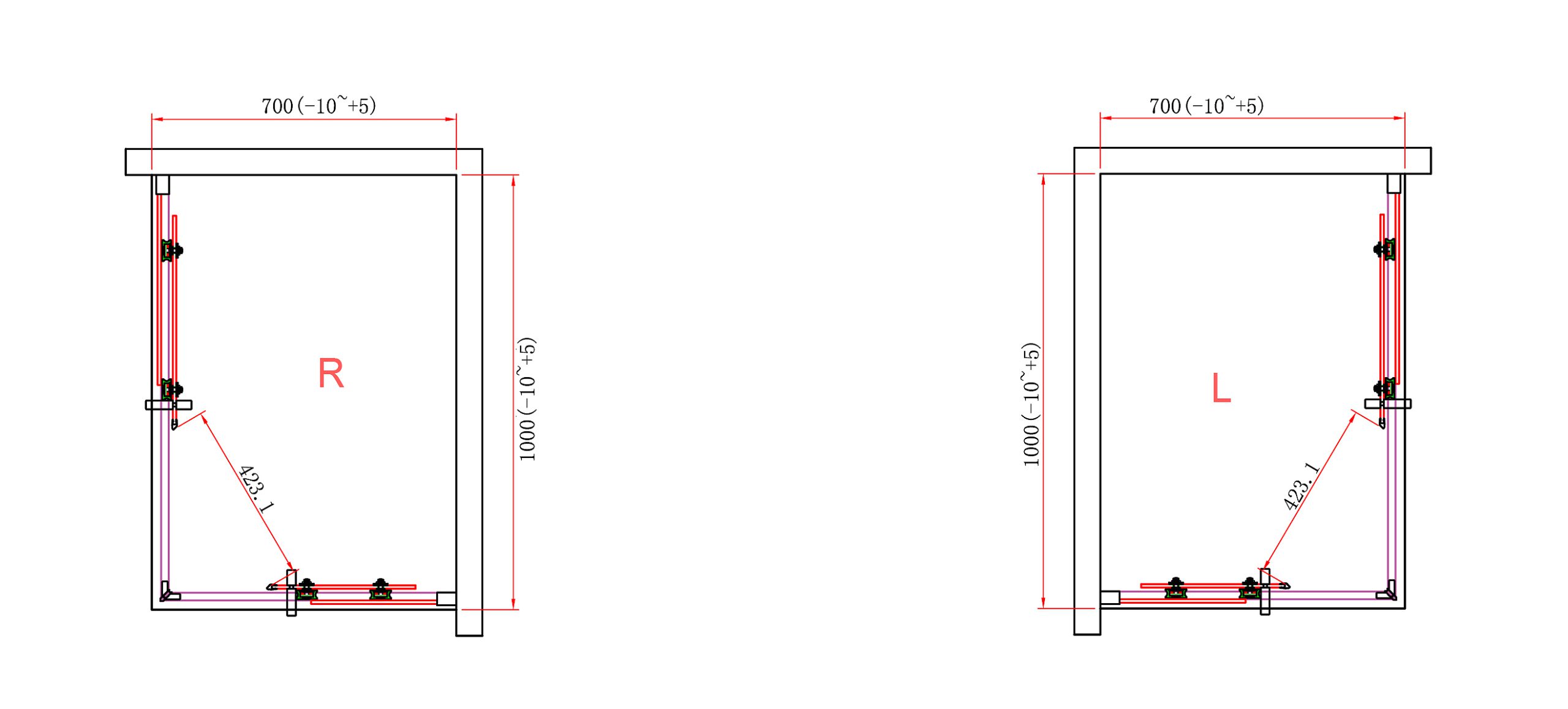 Box doccia 8mm H190 cm vetro trasparente opaco fumé in diverse dimensioni B08