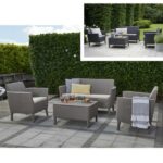 Flower model outdoor set with two matching armchairs and coffee table available graphite or cappuccino