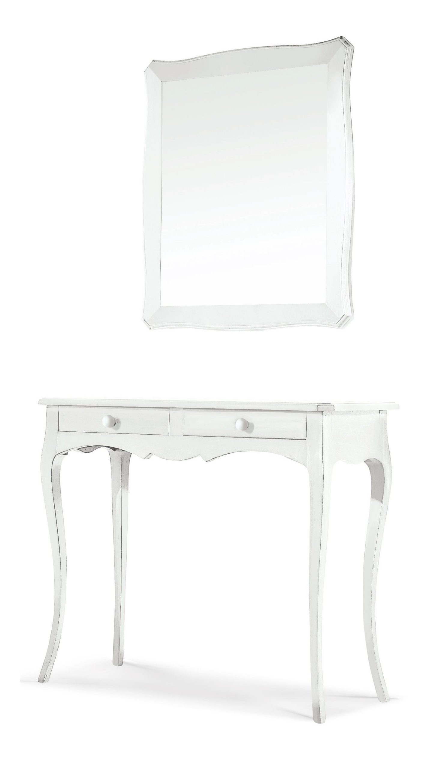 Furniture model Marilyn classic style console table with mirror color matte white walnut gloss gold and silver