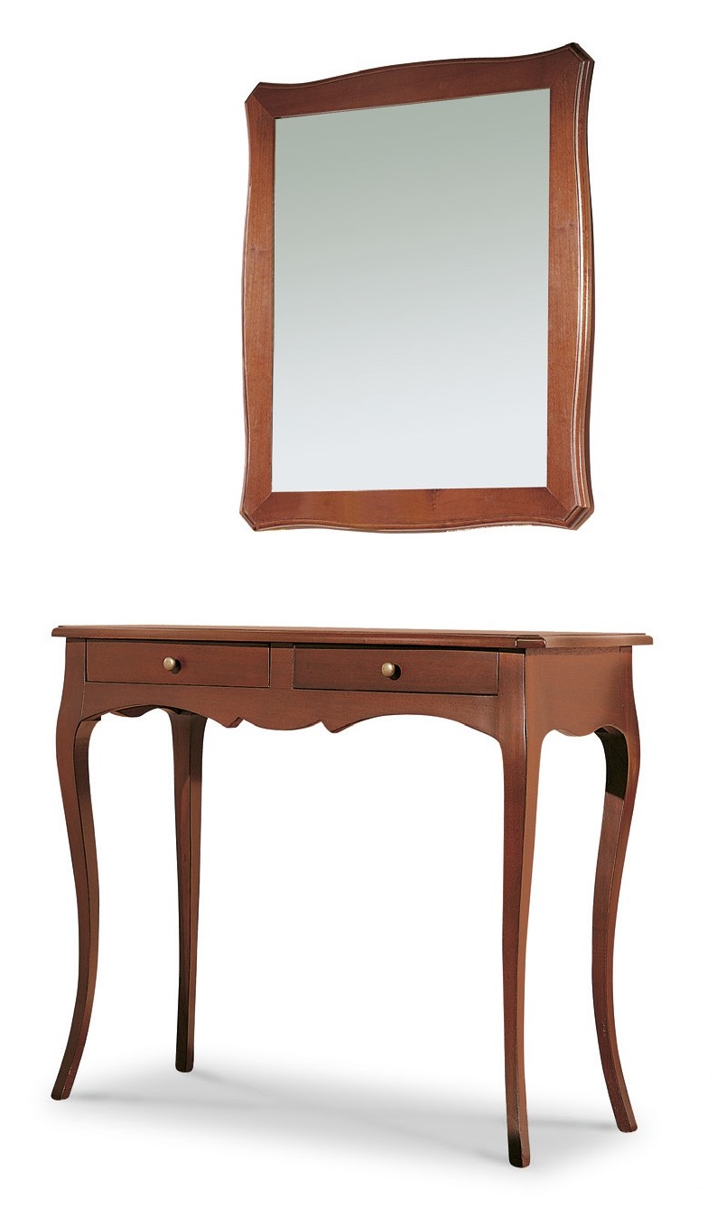 Furniture model Marilyn classic style console table with mirror color matte white walnut gloss gold and silver