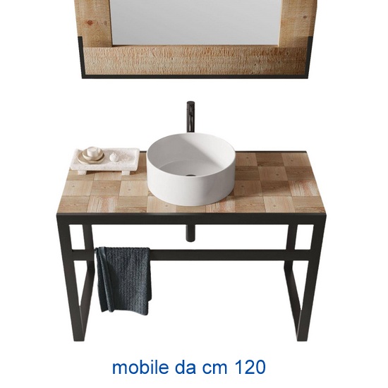 Arredo bagno porta lavabo ALABAMA in diverse misure con top in