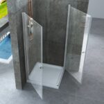 Shower stall with double swing door inside-outside clear 8mm crystal in different sizes B72