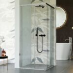 Transparent 6mm double sliding door shower enclosure with anti-scale in different sizes B74
