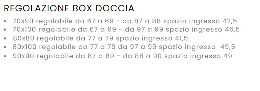 box doccia scorrevole vetro opaco 6 mm regolazione