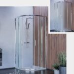 Cabina doccia semicircolare 80x80 o 90x90 cm cristallo trasparente o opaco 6mm apertura scorrevole B85