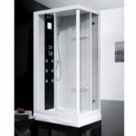 Box doccia idromassaggio 110x80 cm reversibile con bagno turco cromoterapia e radio CA94