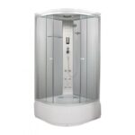 Hydromassage shower enclosure 90x90 6 hydro jets FM radio with electrically heated siphon CA32