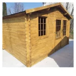 Casetta quadrata per ambieni esterni cm 400x400 realizzata in abete impregnato con porta e finestre CL027