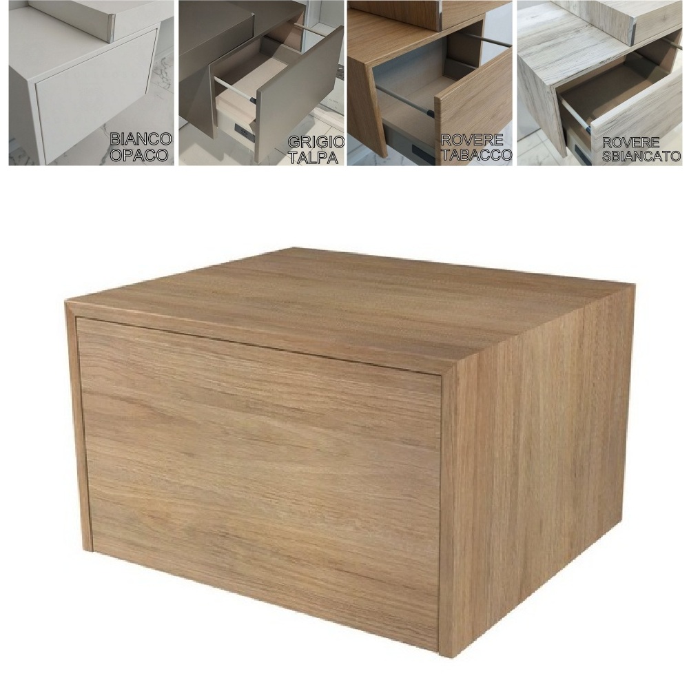 cassettiera-50-75-sospesa-colori-aperta Suspended chest of drawers in two sizes 50x43x30h or 75x43x30h cm available in 4 colors CMP023