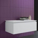 Cassettiera sospesa dal design moderno da 81x46xH30 cm bianco opaco chiusura soft close CMP026