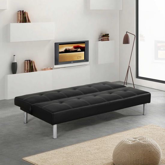 Faux Leather Reclining Sofa Bed