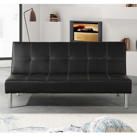 Faux Leather Reclining Sofa Bed