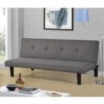 Sofa bed model "Winter" from 166x87 cm gray linen 3-seater reclining backrest
