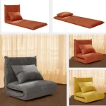 Divano letto modello "Judith" dimensioni 78x192 cm in velluto a coste in 3 finiture con schienale reclinabile e senza piedini