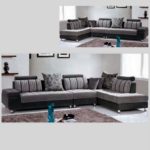 Corner sofa modern furniture model Mimosa 332 cm living room gray color