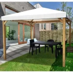 Gazebo da esterno da 300 o 360 cm quadrato o rettangolare con copertura realizzata in pvc GZB020