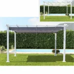 Gazebo disponibile in due dimensioni nei colori bianco o tortora con telo in poliestere GZB010