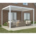 Gazebo bioclimatico 3X4 m bianco con lamelle orientabili GZB018