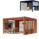 Bioclimatic gazebo in 3 sizes in aluminum available blue or terracotta GZB01