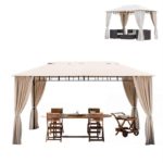 Gazebo da giardino in diverse forme e misure con tende GZB06