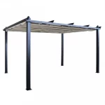 Gazebo rettangolare 3X4 m con struttura con finitura antracite e telo ecru GZB017