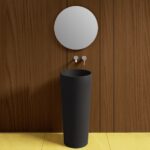 Lavandino installazione libera freestanding 40xH86 cm nero con finitura opaca LV59