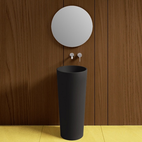 lavabo-freestanding-rotondo-nero-opaco Freestanding freestanding installation sink 40xH85 CM made in 3 colors gloss or matte finish LV59