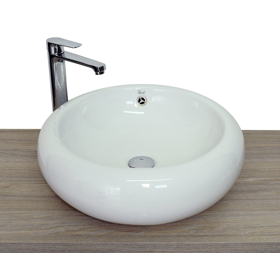 Round high low square glossy white ceramic countertop sink in 3 patterns LV04