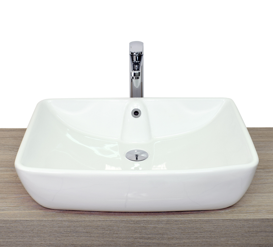 Rectangular square round egg white ceramic countertop sink model LV02