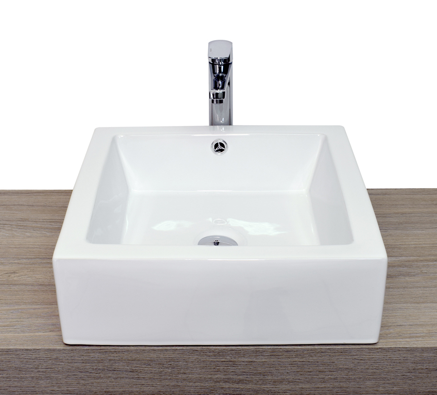 Round high low square glossy white ceramic countertop sink in 3 patterns LV04