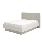 Letto matrimoniale modello "Dylan" dimensione 178x214 cm beige con testiera realizzata in tessuto a coste