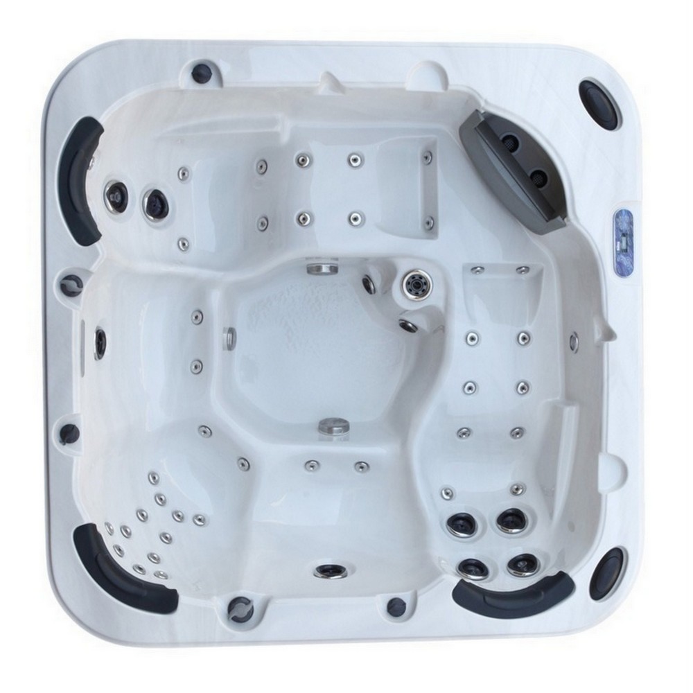 minipiscina-idromassaggio-215x215-cm-bianca Square hot tub 215x215x93 cm with 52 jets with 5 places 2 colors MI009