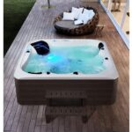 Minispa 235x235 cm with square whirlpool 73 jets whirlpool and airpool chromotherapy and Bluetooth connection MI045