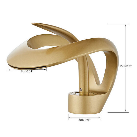 Rubinetto a collo basso per lavabo design moderno arrotondato in 5 colori RB159