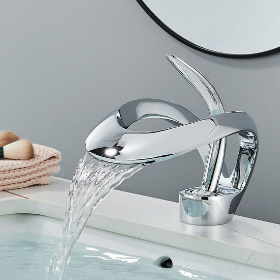 Rubinetto a collo basso per lavabo design moderno arrotondato in 5 colori RB159