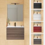 Bathroom furniture model Fire2 70x35.5 space-saving cabinet in 2 colors modern design mirror included