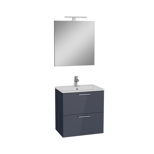 Arredo Bagno Mobile Smile cm 100 con lavabo in mineralmarmo decentrato  moderno sospeso