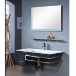 Smile 100cm bathroom cabinet with crystal basin shelf and mirror in OFFER