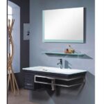 Mobile Bagno sospeso Arredo Smile cm 100 con lavabo decentrato  in mineralmarmo design moderno