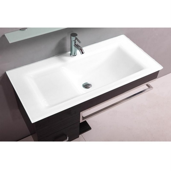 Arredo bagno mobile Smile con lavabo, mensola e specchio