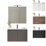 Mobile bagno moderno ultraslim modello Fire3 da 70x36 o 80x36 cm con ante in 4 finiture
